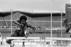 01466 Prints: Athlete, Daley Thompson, competing in the Mondo Surfaces Southern Counties Championships