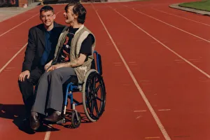 00403 Prints: Athlete Jonathan Edwards Jonathan Edwards with Alan Dodds at the opening of
