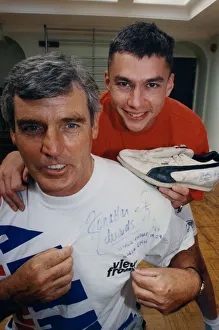 Athlete Jonathan Edwards Jonathan Edwards hands over his Gothenburg spikes