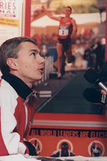 Athlete Jonathan Edwards Jonathan Edwards at the launch of the Grand Prix meeting