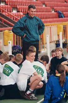 Athlete Jonathan Edwards Jonathan Edwards teaches triple jump techniques to
