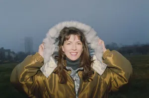 Coat Prints: Athlete Steve Cram Karen Cram modelling a ski jacket - winter coat 1