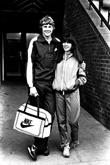 00109 Prints: Athlete Steve Cram modelling some sports wear in March 1982