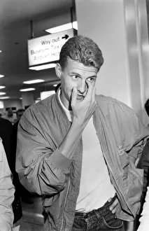 Tired Prints: Athlete Steve Cram Steve Cram arrives at Newcastle Airport 1 September 1988