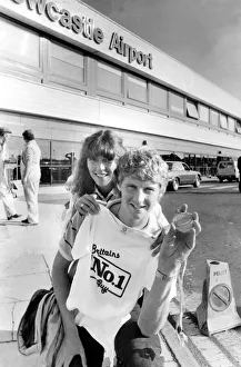 Athlete Steve Cram Steve Cram, with fiancee Karen Waters