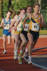 00399 Prints: Athlete Steve Cram Steve Cram leads the pack in an 800 metre Tyneside