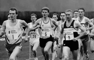 Athletes Prints: Athlete Steve Cram Steve Cram leads the way in a mid-race at Durham 30