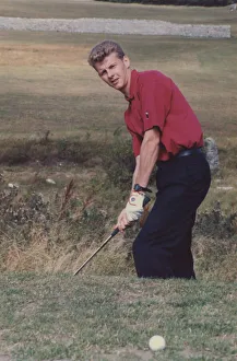 Relaxation Prints: Athlete Steve Cram Steve Cram playing golf at Whitburn Golf Course 22