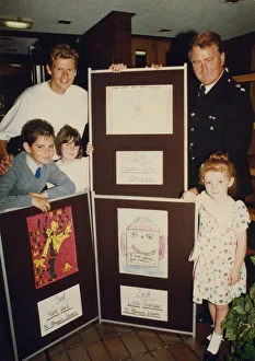 00399 Prints: Athlete Steve Cram Steve Cram with poster competition winners Samantha