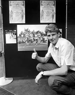 00399 Prints: Athlete Steve Cram Steve Cram promotes the Internation Athletics Track