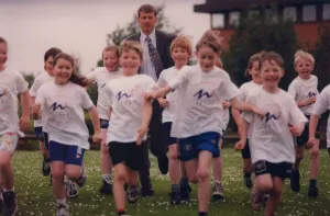 Athlete Steve Cram Steve Cram trains with pupils from Allendale County