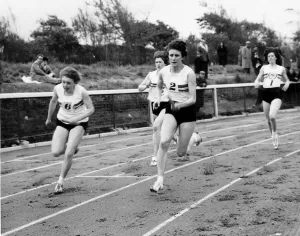Athletes Prints: Athletic meeting and British International relay trials at Stanley Park arena in