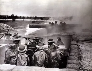 Gas Attack Prints: ATS girls on gun sites have to take a weekly gas drill under smoke and tear gas
