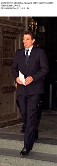 Attends memorial service for JohnSmith at Westminster Abbey epd