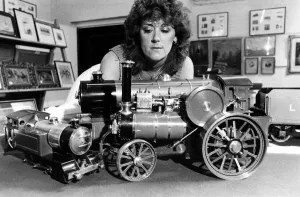 Auctioneers receptionist Janice Coulthard admires some of the model steam