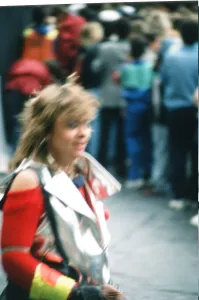 Audience gather outside the Wembley arena prior to the Michael Jackson concert