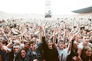 Audience at Roundhay Park Leeds watch Michael Jackson in concert. 29th July 1988