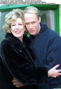Audrey Actress Sue Nicholls with her screen Illegitamate son Stephen Reid Actor Todd