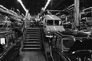 01403 Prints: The Austin Mini car assembly line night shift at Longbridge, Birmingham, West Midlands