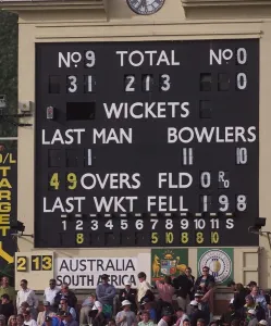 Australia v South Africa Scoreboard June 1999 Edgbaston Scoreboard at the end of