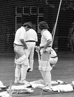 Australian batsmen Rick McCosker making a few vital adjustments in the nets at Lords