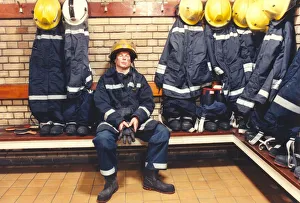 00072 Prints: Australian exchange firefighter Craig Theisinger is absolutely exhausted after finishing