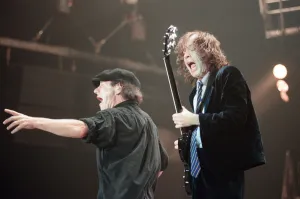 Australian rock group AC / DC performing in concert at the Newcastle Arena during their