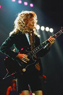 Australian rock group AC / DC performing on stage at Wembley Arena during their