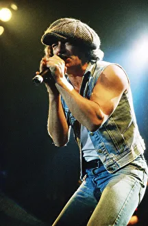 Australian rock group AC / DC performing on stage at Wembley Arena during their