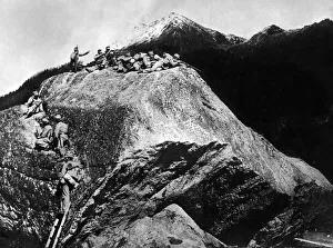 Armies Prints: Austrians defending a mountain outpost in the Izonzo district