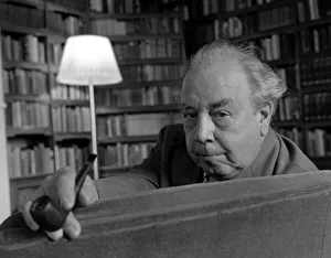 00078 Prints: Author and broadcaster JB Priestley seen here at home celebrating his 70th birthday