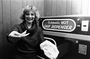 01153 Prints: The automatic Hot Chip Dispenser has arrived and is serving up chips fast in the pubs