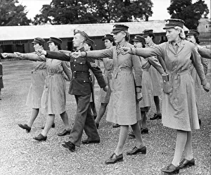 Marching Prints: The Auxiliary Territorial Service (ATS) under instruction for a drill