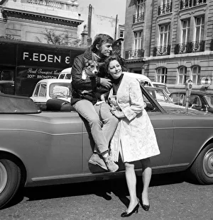 Directors Prints: Ava Gardner August 1969 With Roddy McDowell and her Corgi dog in London