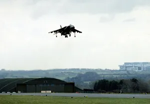 Air Force Prints: Aviation - RAF St Athan - A Harrier Jump Jet about to land at RAF St Athan - 26th April