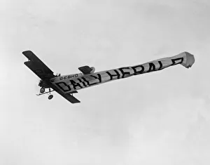 An Avro 504N seen here towing a Daily Herald banner 24th April 1932