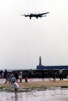 00384 Prints: An Avro Lancaster bomber aircraft of the Battle of Britain Memorial Flight flies past