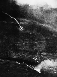 01441 Prints: Avro Lancasters of No. 5 Group attacking the explosives factory at Bergerac