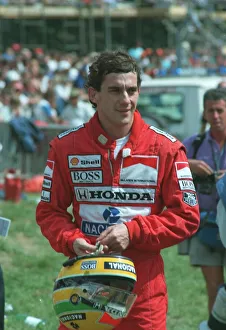 Motor Sports Prints: AYRTON SENNA, RACING DRIVER AT THE FORMULA 1 BRITISH GRAND PRIX AT SILVERSTONE - 1989