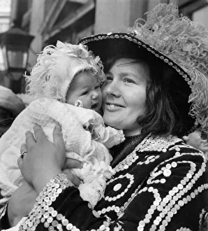 Baby Kim O Shea 2 months old, one of a long line of Pearly Kings