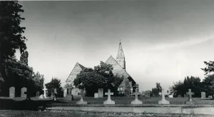 Cemetery Prints: Baginton Church, Coventry where the graves of Polish airmen who died in Second World War