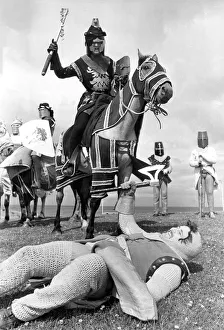 Jousting Prints: The Balck Knight rides into Whitley Bay Football Club and the first person to feel his