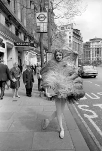 Ballet dancer Svetlana Kamargo wearing an unusual outfit in the streets of London