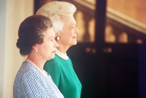 00004 Prints: Barbara Bush June 1989 First Lady of the United States of America with Queen Elizabeth