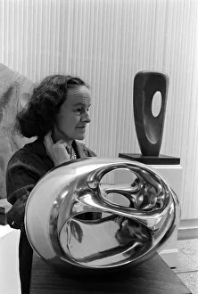 Barbara Hepworth Artist and Sculptor May 1962 at an exhibition of her sculptures