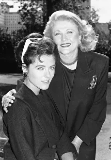 Barbara Taylor Bradford authoress meets actress and model Liz Hurley