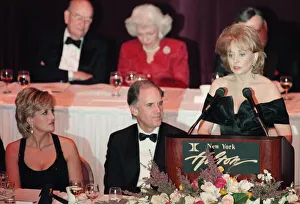 01417 Prints: Barbara Waters makes a speech before presenting an award to Princess Diana in New York
