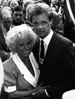 Content Prints: Barbara Windsor actress and Husband Paul Davies pose for pictures on their wedding day