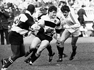 Barbarian David Pickering looks inside for support during the game against Swansea at St