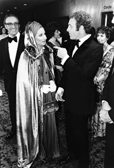 Barbra Streisand Singer and Actress with James Caan at the Royal Command Performance of